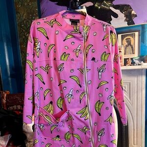NOOWORKS Art Teacher Smock in Pink Bananas